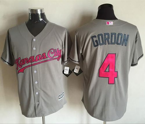 Royals #4 Alex Gordon Grey New Cool Base Mother's Day Stitched MLB Jersey